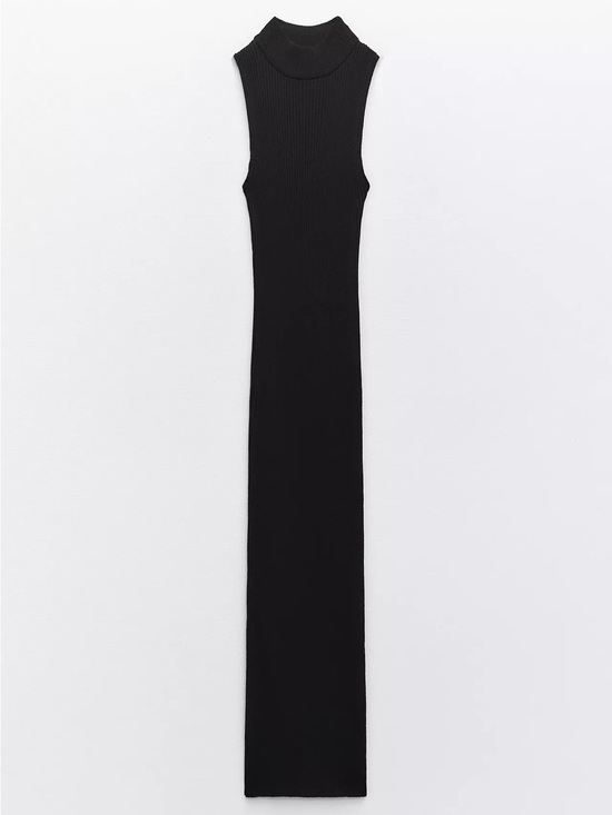 Zara Dresses & Skirts - Sleeveless Black Ribbed Maxi Dress
